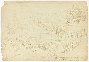 Der Fall des Flusses Tumble (recto); Ansicht von Fastraly (verso)