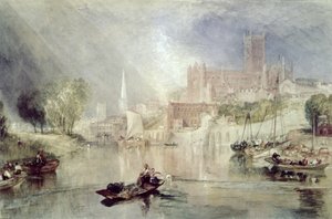 Kathedrale von Worcester und Fluss Severn