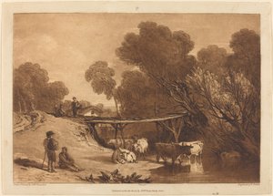 Brücke und Kühe von Joseph Mallord William Turner and Charles Turner