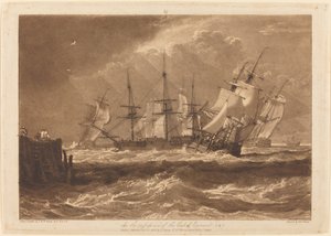 Schiffe im Wind von Joseph Mallord William Turner and Charles Turner