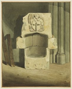 Antikes Taufbecken aus der Südwand der Krypta der St John
