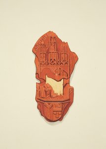 Rückseite des Siegels von Matthew Parker, Erzbischof von Canterbury, zum Testament von Thomas Alyce, Kaufmann