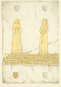 Messingplatte von John Brooke und seiner Frau in St. Mary Redcliffe von Joseph Manning