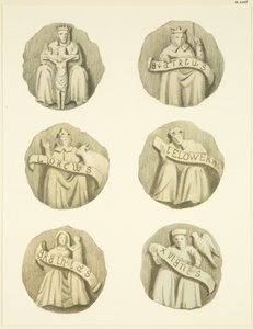 Gewölbesteine (Bossen) in der Decke der Redcliffe Kirche von Joseph Manning