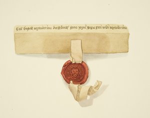 Siegel an der Unterseite einer Urkunde, ca. 1825
