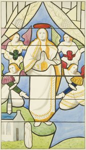 Buntglas in St. Markus - die Himmelfahrt der Jungfrau