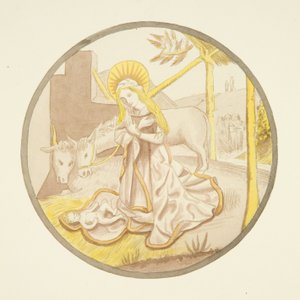 Buntglasfenster in der Privatkapelle des Bischofspalastes: Die Geburt Christi von Joseph Manning