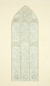 Buntglasfenster am östlichen Ende des nördlichen Seitenschiffs der Kathedrale von Bristol