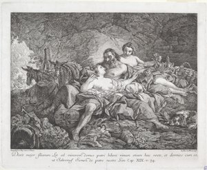 Lot und seine Töchter von Joseph Marie Vien after Jean François de Troy