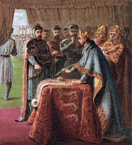 König Johann von England unterzeichnet die Magna Carta