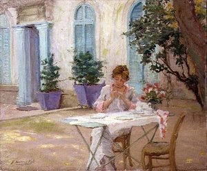 Frühstück auf der Terrasse von Joseph Milner Kite