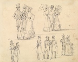 Gruppen von Männern und Frauen im Gespräch