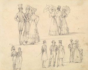 Gruppen von Männern und Frauen im Gespräch von Joseph Nash
