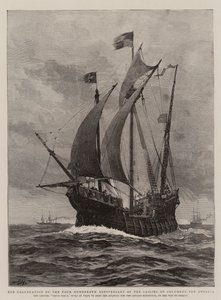 Die Feier des vierhundertsten Jahrestages der Abfahrt von Kolumbus nach Amerika von Joseph Nash