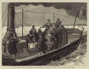Der vorgeschlagene Hafen für Rom, General Garibaldi an Bord der Tevere vor der Mündung des Tiber