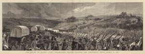 Die Befreiung von Ekowe, Lord Chelmsfords Kolonne überquert den Amantikulu-Fluss, 31. März 1879
