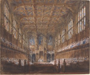 Die feierliche Eröffnung des Parlaments im wiederaufgebauten House of Lords von Joseph Nash
