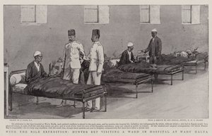 Mit der Nil-Expedition, Hunter Bey besucht eine Station im Krankenhaus von Wady Halfa von Joseph Nash