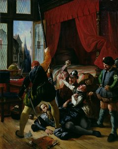 Die Ermordung von Brion, Tutor des Prinzen von Conti (1558-1614) beim Massaker am Bartholomäustag 1572, 1833 von Joseph Nicolas Robert Fleury