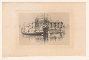 Gondel auf einem Kanal von Joseph Pennell (signed by artist)