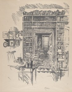 Bücherzimmer bei Dr. Wister von Joseph Pennell