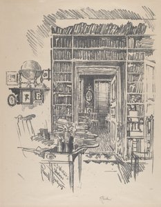 Bibliothekszimmer bei Dr. Wister von Joseph Pennell