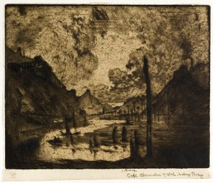 Kohle - Abscheulichkeit der Arbeit, Mahanoy River von Joseph Pennell