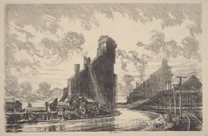 Kohleaufbereitungsanlage am Fluss von Joseph Pennell