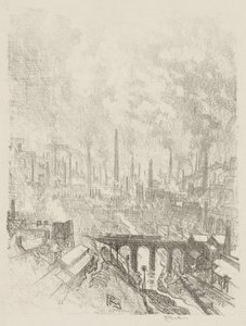 Englische Kriegsarbeit: Munitionsstadt, Nr. 1 von Joseph Pennell