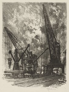Englische Kriegsarbeit: Den großen Kanone wegbringen von Joseph Pennell