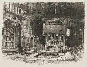 Englische Kriegsarbeit: Die Akolythen bereiten den Altar des Kriegsgottes vor von Joseph Pennell