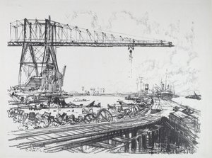 Französischer Kanal und amerikanische Kräne von Joseph Pennell