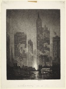 Von der Cortland-Street-Fähre von Joseph Pennell
