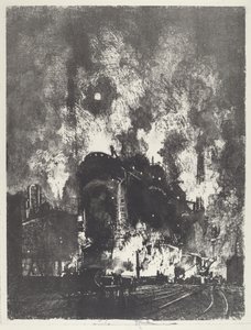 Hochöfen bei Nacht von Joseph Pennell