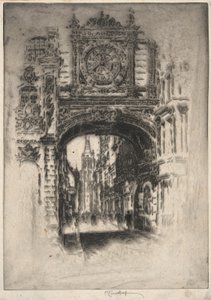 Große Uhr; Rouen von Joseph Pennell