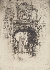 Grosse Horloge, Rouen, 1907 von Joseph Pennell
