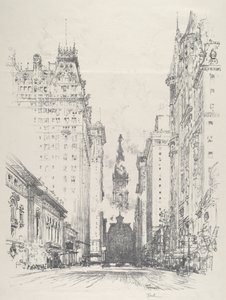 Blick von der Spruce Street die Broad Street hinauf von Joseph Pennell