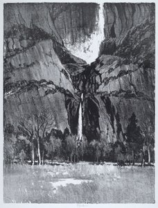 Lower Falls, Yosemite, 1912 von Joseph Pennell