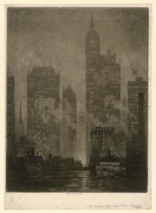 New York. Fähre an der Cortlandt Street von Joseph Pennell