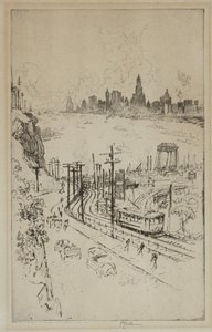 New York, von New Jersey aus von Joseph Pennell