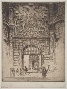 Puerta de Bisagra, Madrider Tor, Toledo von Joseph Pennell