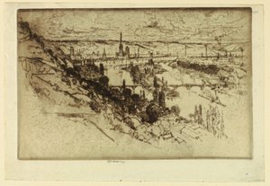 Rouen von Bon Secours von Joseph Pennell