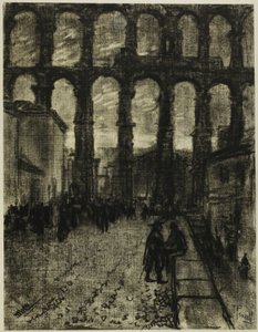 Segovia, das Aquädukt vom Markt von Joseph Pennell
