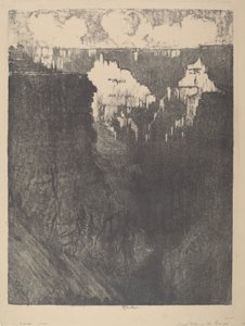 Sonnenuntergangsstädte im Canyon