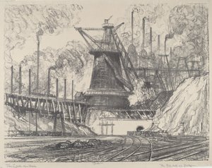Das große Stahlwerk, Gary, Indiana von Joseph Pennell