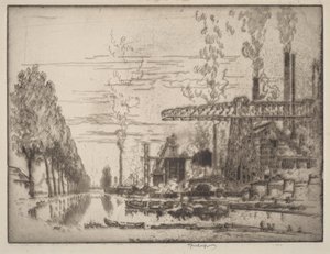 Der Brüsseler Kanal, ein moderner Hobbema von Joseph Pennell