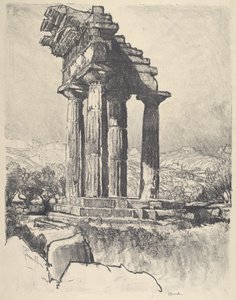 Die Säulen von Kastor und Pollux, Girgenti von Joseph Pennell