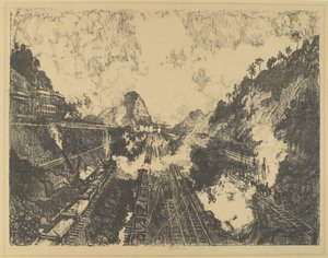 Der Schnitt. Blick Richtung Ancon Hill von Joseph Pennell