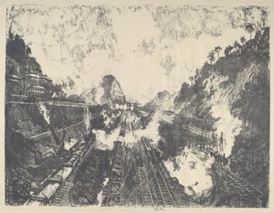 Der Schnitt, Blick auf den Ancon Hill, 1912 von Joseph Pennell