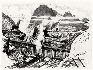 Der Schnitt bei Paraiso, Platte XVI aus Der Panamakanal von Joseph Pennell, 1912 von Joseph Pennell